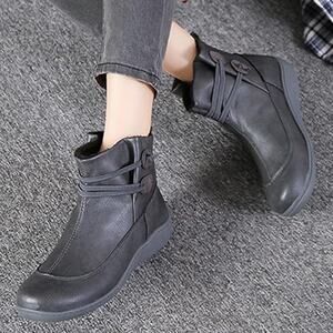 Women Ankle Boots Low Heel Slip on Comfortable Booties Gray Size 10US / 42CN